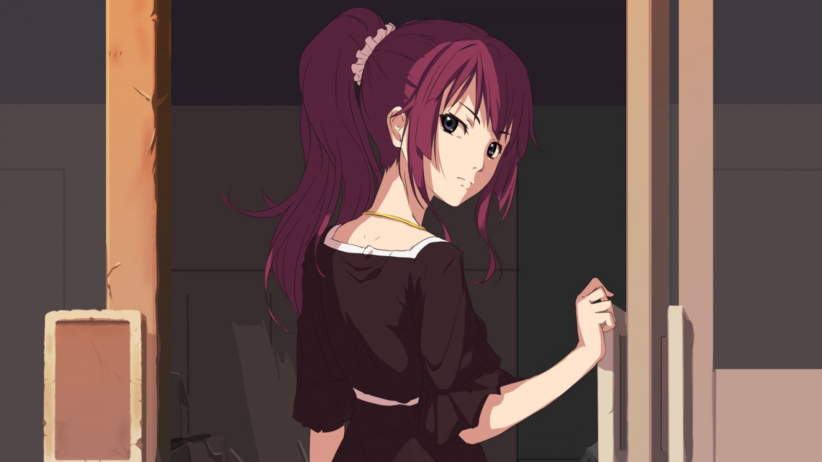 ilustrace, Monogatari Series, anime, kreslená pohádka, černé vlasy, Senjougahara Hitagi, Snímek obrazovky, mangaka