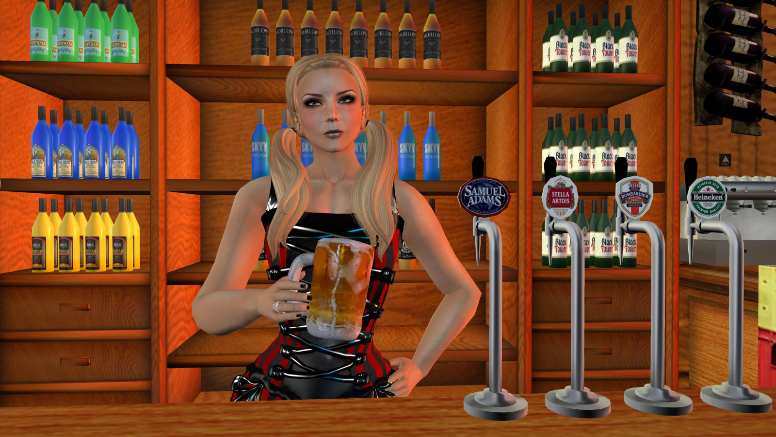 3D, CGI, šaty, napít se, pivo, počítač, vlasy, svět, korzet, bar, Baronka, Němec, dívčí, Virtuální, roztomilý, legrační, nápoje, džbánek, druhý život, grafika, copánek, destilát, alexandriabrangwin, Oktoberfest, bavorských, Ale, kohoutek, děvče, ležák, buffy, pinta, pěnivý