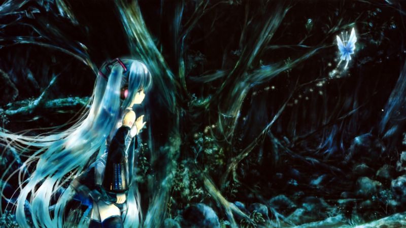 anime, Vocaloid, Hatsune Miku, Snímek obrazovky, 1920x1080 px, tma anime, Vocaloid, Hatsune Miku, Snímek obrazovky, 1920x1080 px, tma