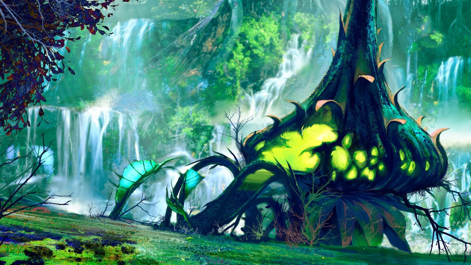 slunečnímu záření, les, videohry, umělecká díla, džungle, Guild Wars 2, bažina, deštný prales, Snímek obrazovky, 1920x1080 px, místo výskytu, přírodní prostředí, počítač tapeta