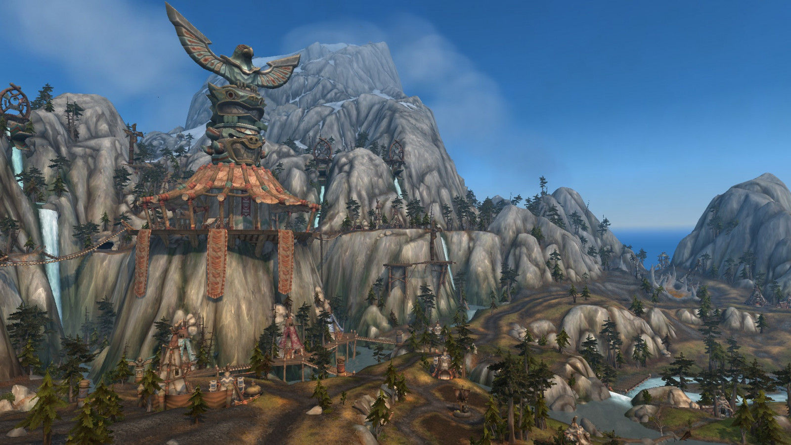 Wallpaper landscape, sky, World of Warcraft, Legion, highmountain, mount scenery, tree Wallpaper landscape, sky, World of Warcraft, Legion, highmountain, mount scenery, tree