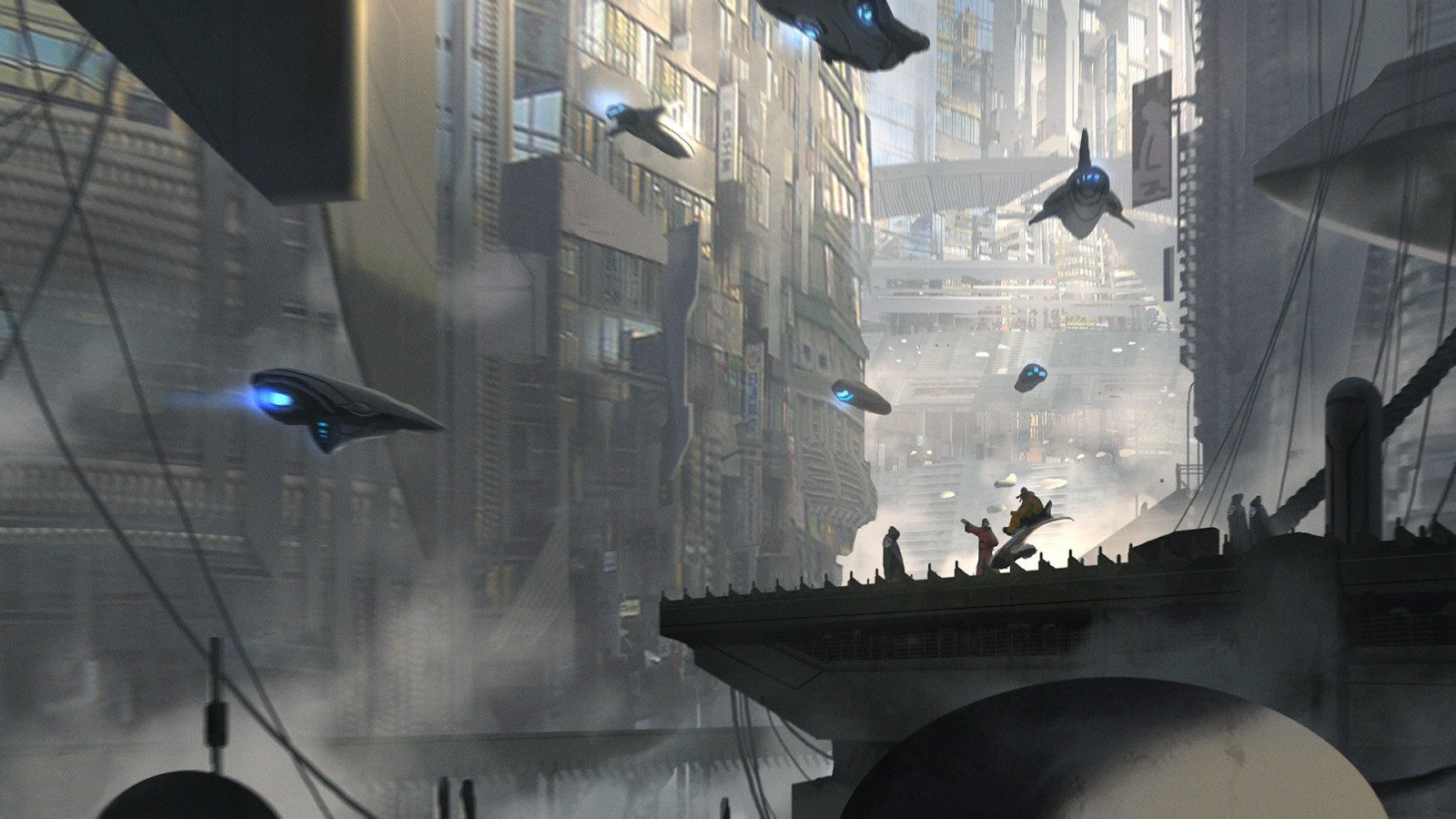 město, futuristický, voják, sci-fi, kosmická loď, vzducholodě, Snímek obrazovky, pc hry