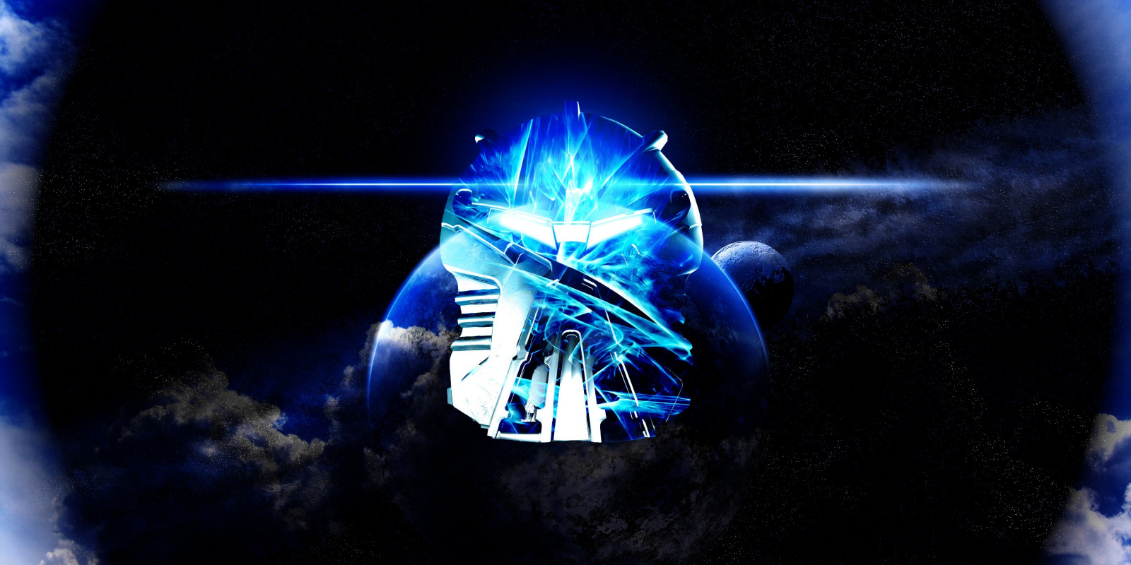 planeta, prostor, maska, modrý, Bionicle, Toa, Snímek obrazovky, zvláštní efekty, vesmír