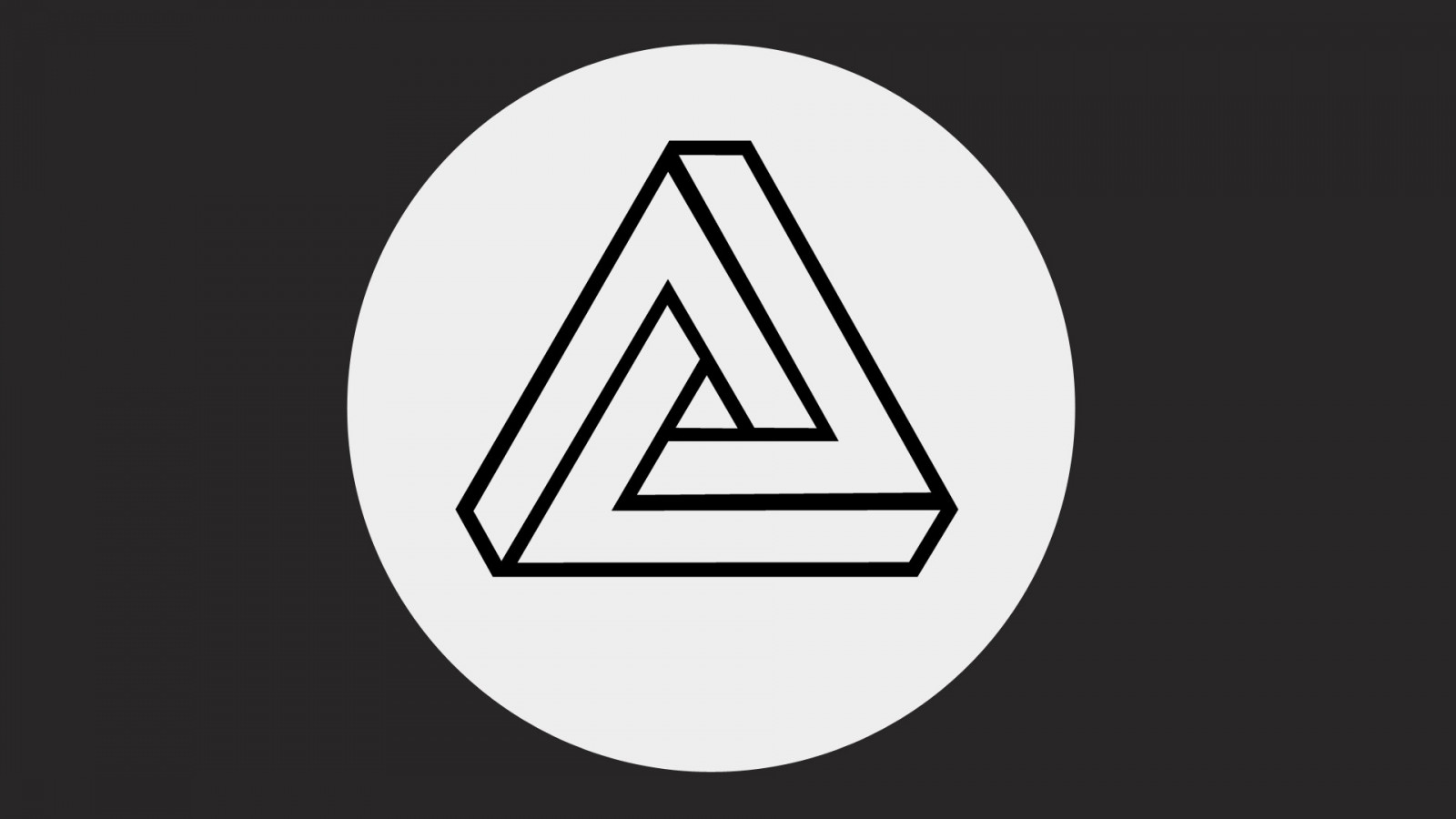 illustrazione, minimalismo, opera d'arte, testo, logo, cerchio, triangolo di Penrose, marca, forma, linea, font, marchio