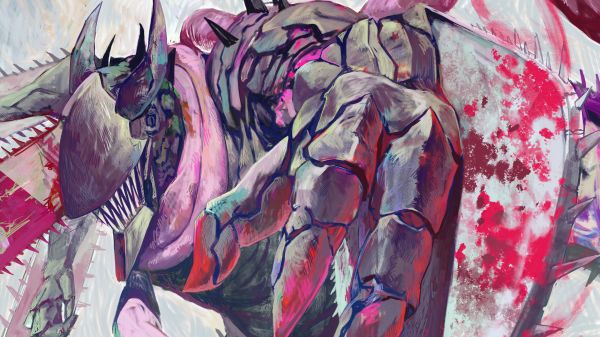 Chainsaw Man, chainsaws, Denji Chainsaw Man, blood covered body, blood, intestines