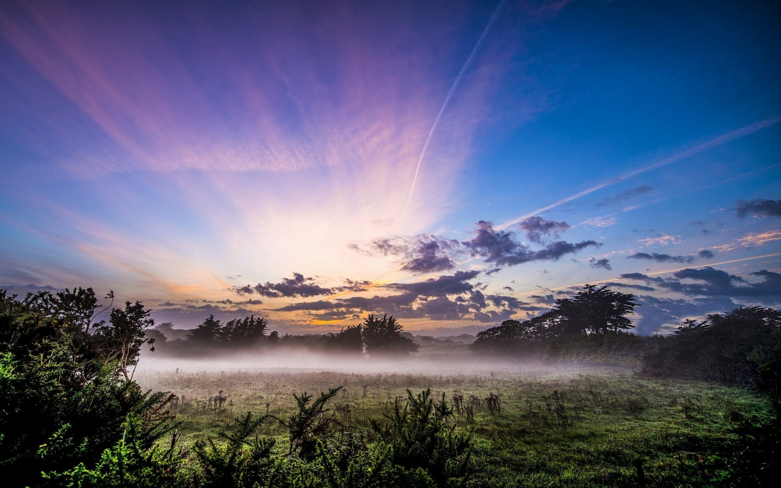 slunečnímu záření, stromy, krajina, západ slunce, kopec, Příroda, odraz, nebe, pole, mraky, svítání, večer, ráno, mlha, slunce, horizont, atmosféra, křoví, soumrak, světlo, mrak, hora, počasí, svítání, 1920x1200 px, atmosférický jev, počítač tapeta, meteorologický jev