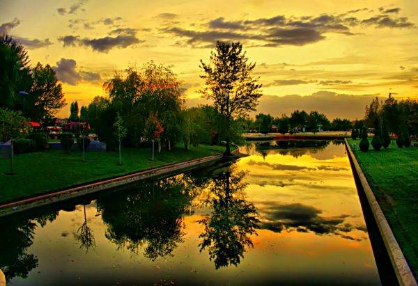 sunlight,sunset,nature,sky,reflection,grass