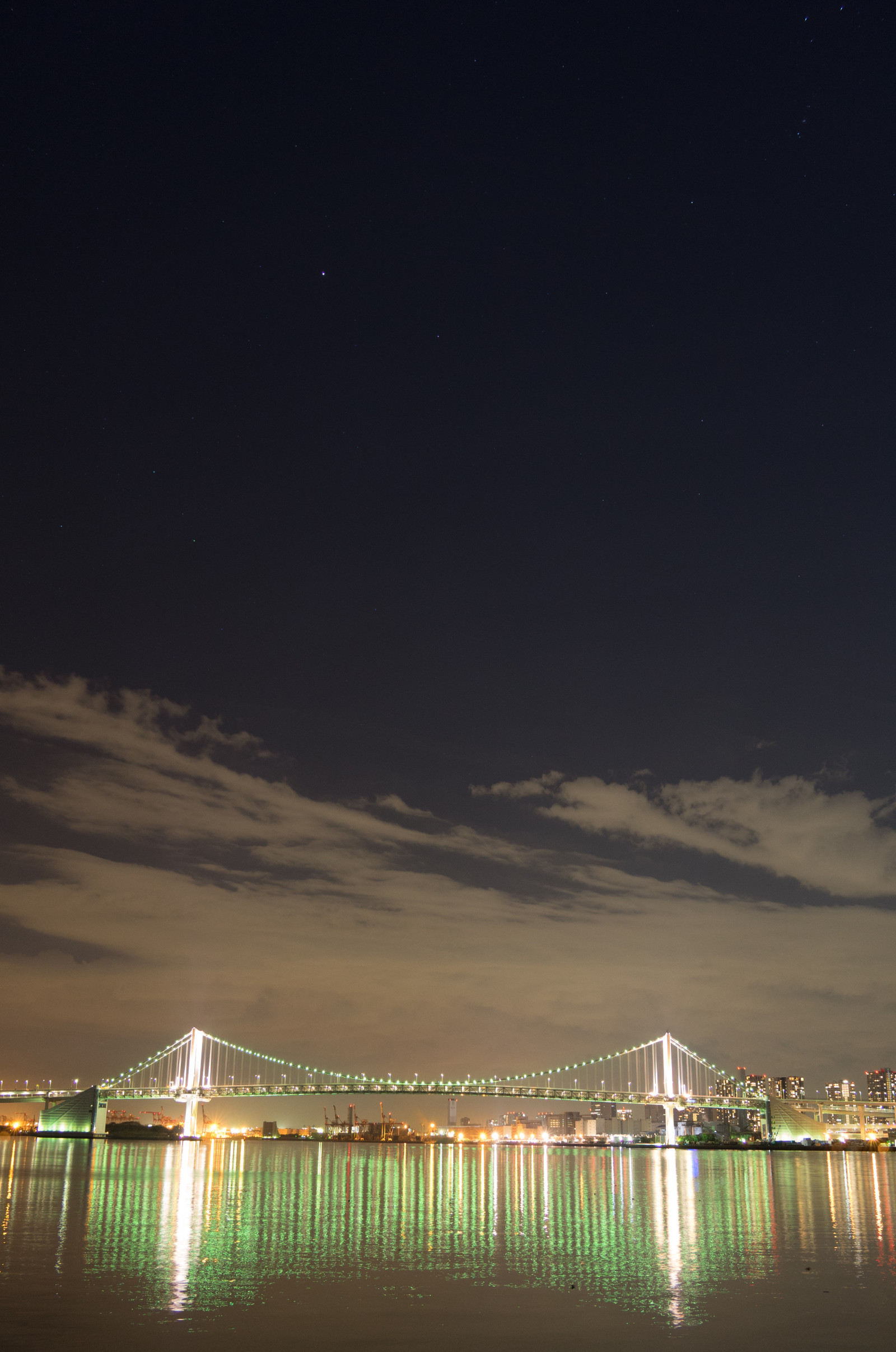 Japonsko, slunečnímu záření, noc, architektura, odraz, nebe, večer, ráno, most, měsíční svit, horizont, atmosféra, soumrak, Leica, Tokio, jp, světlo, svítání, osvětlené, osvětlení, osvětlení, tma, T, mezník, duhový most, tokyobay, leicat, summicront235, Summicron, t235, astronomický objekt