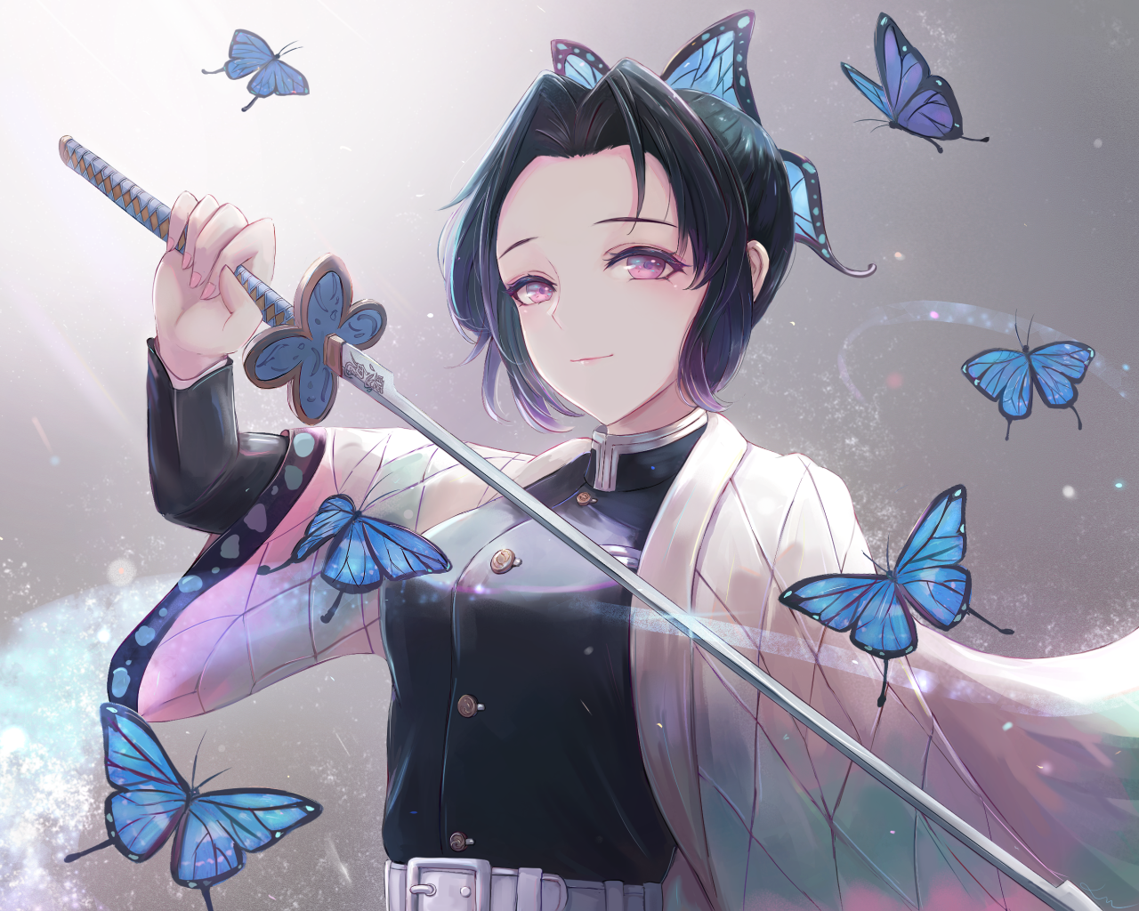 anime, anime dívky, digitální umění, umělecká díla, portrét, 2D, Kimetsu no Yaiba