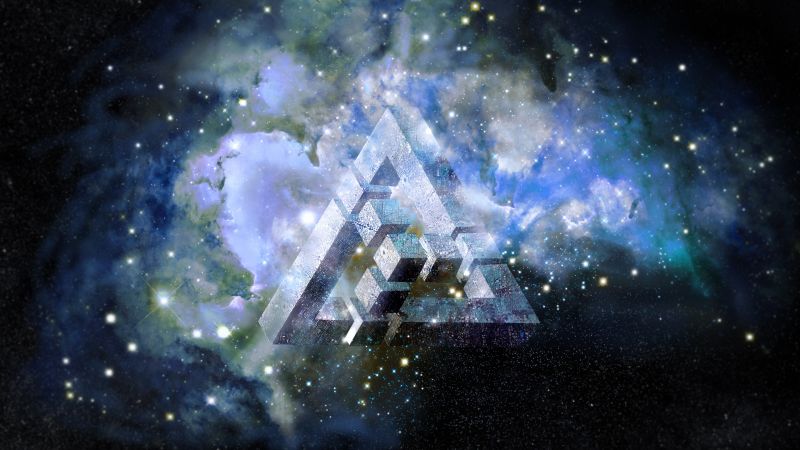 abstraktní, prostor, nebe, trojúhelník, galaxie, Země abstraktní, prostor, nebe, trojúhelník, galaxie, Země