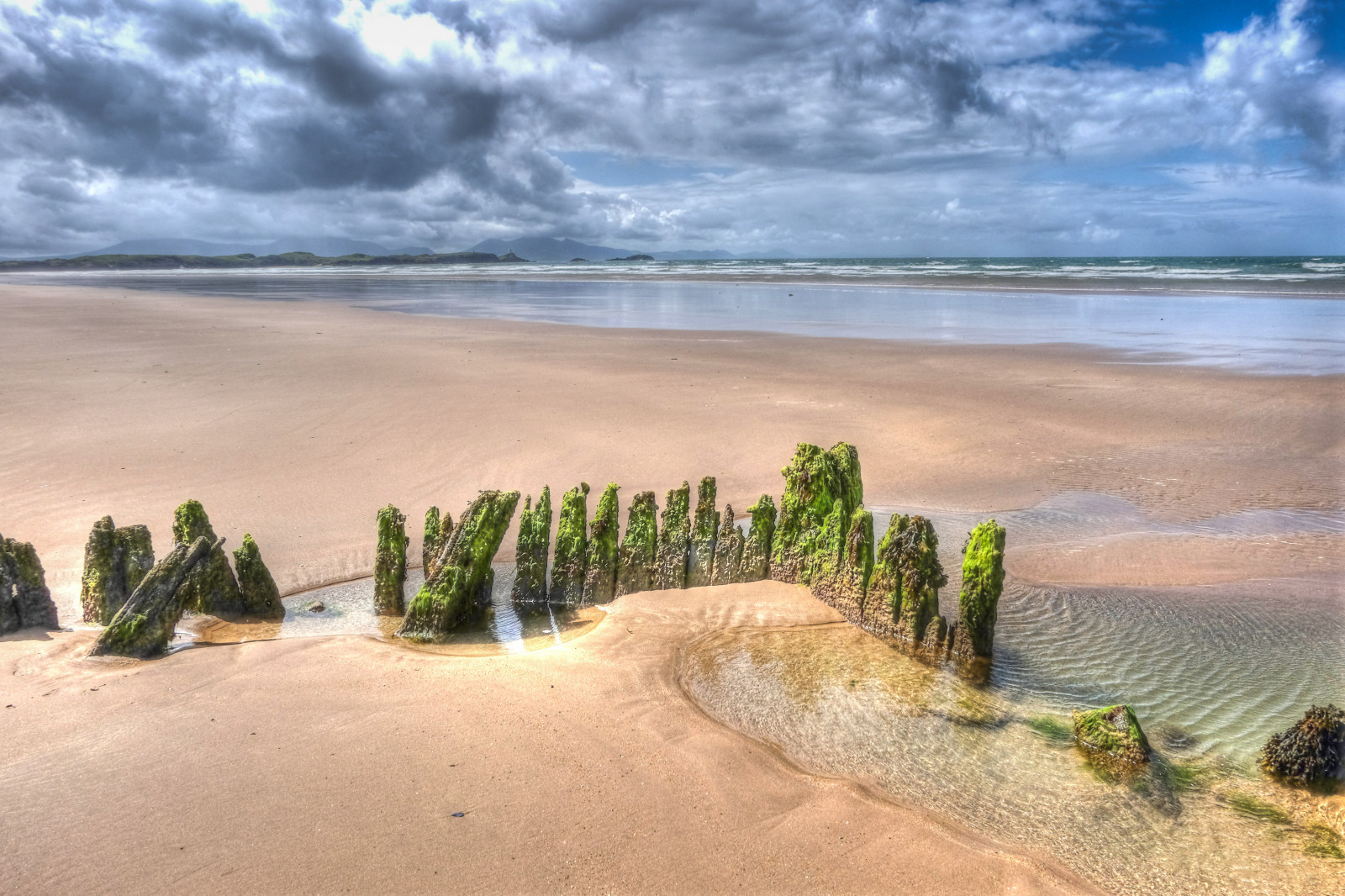 pláž, vrak, vrak, Athena, Anglesey, Penrhos