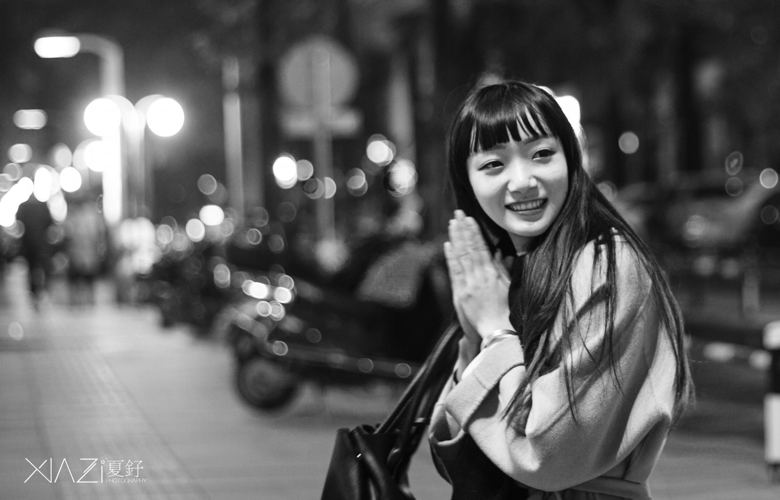 bílý, Černá, černobílý, model, portrét, ulice, asijský, fotografování, móda, Osoba, dívka, krása, dáma, fotografie, momentka, Černý a bílý, monochromatické fotografování, lidských pozice, portrétní fotografie, Film noir