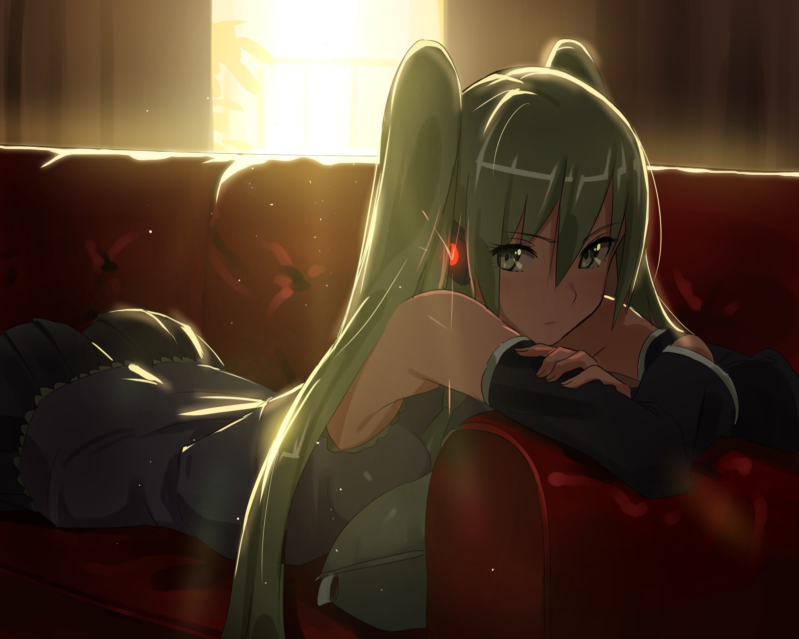 kuva, anime, anime tytöt, Vocaloid, Hatsune Miku, sarjakuvat, pimeys, kuvakaappaus, taustakuva, kuvitteellinen hahmo, kaunokirjallisuus, 1600x1280 px
