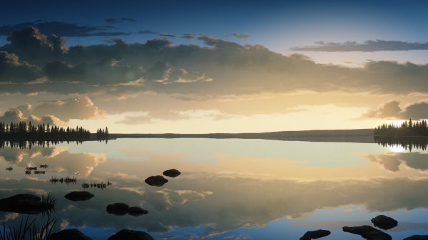 anime,sky,Vinland Saga,reflection,clouds,sunlight