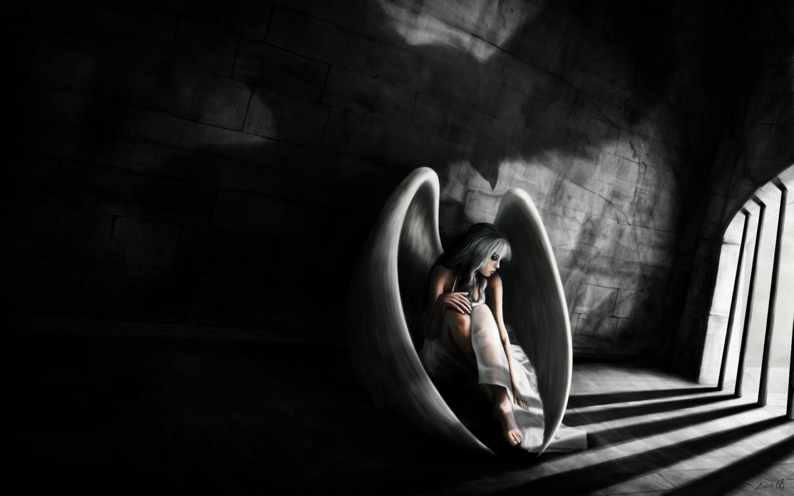 putih, hitam, wanita, satu warna, seni fantasi, sayap, bayangan, fotografi, cahaya, bentuk, kegelapan, wallpaper komputer, hitam dan putih, fotografi monokrom, film noir