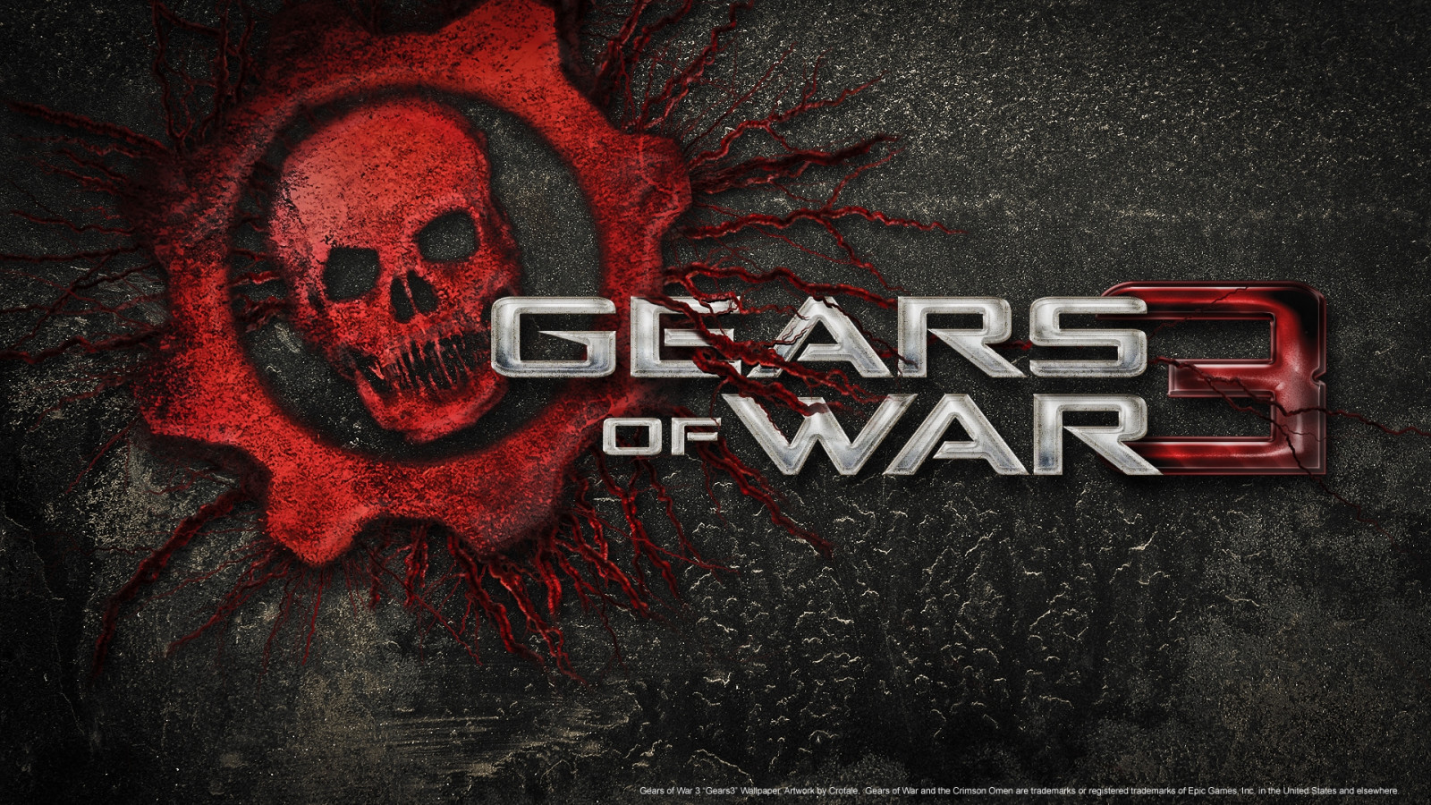 Ars Of War 5 Wallpapers Masaüstü : Illüstrasyon, kırmızı, kafatası, afiş, Savaş Gears 3, SANAT
