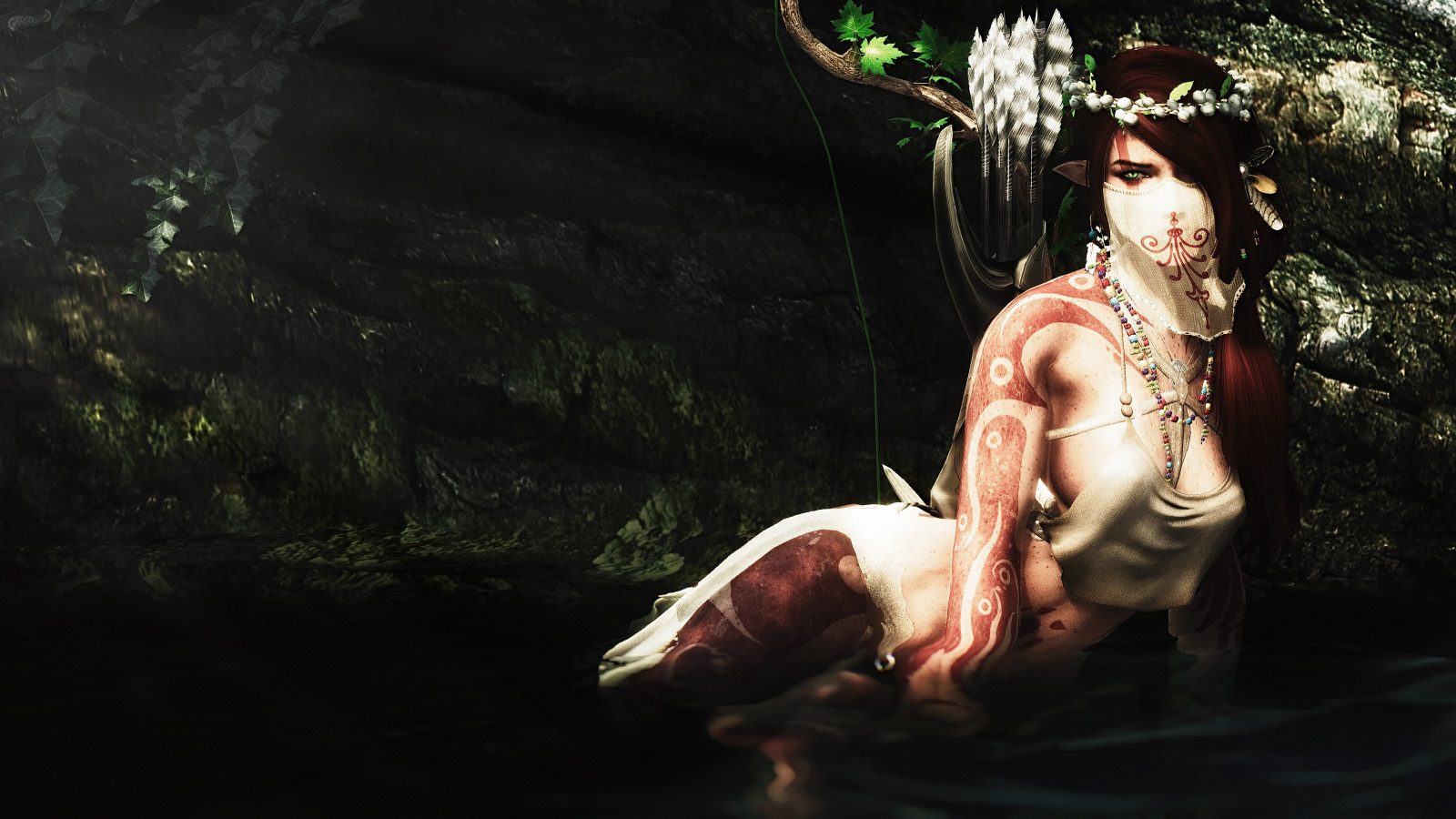mytologie, ENB, dívka, tma, videohry, Skyrim, počítač tapeta, screenshoty, modding, pcgaming, hledík, tetrodoxin, staré svitky, mods, snapdragonenb, elderscrollsv, cg artwork