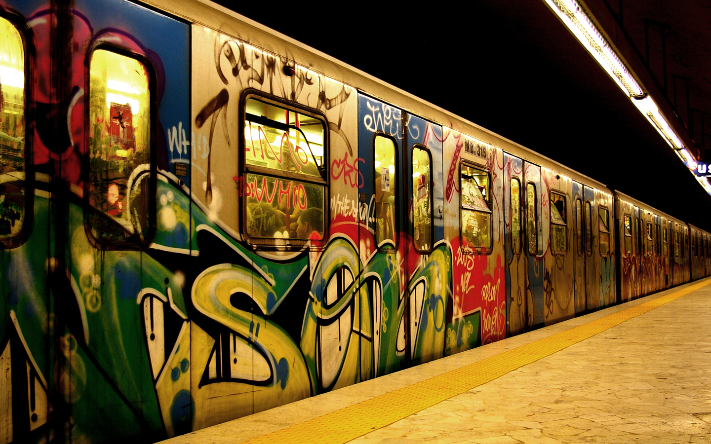 Wallpaper : graffiti, train station, vehicle 1440x900 - SIoBane ...