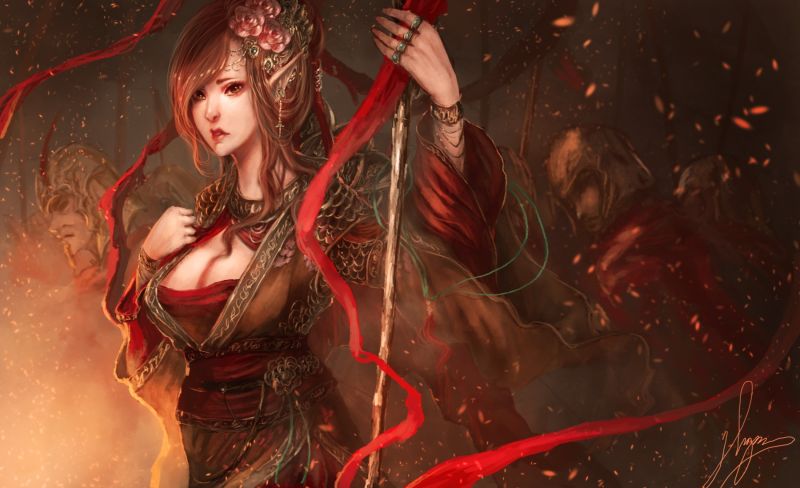 fantasy umění, anime, démon, mytologie, Snímek obrazovky, počítač tapeta fantasy umění, anime, démon, mytologie, Snímek obrazovky, počítač tapeta