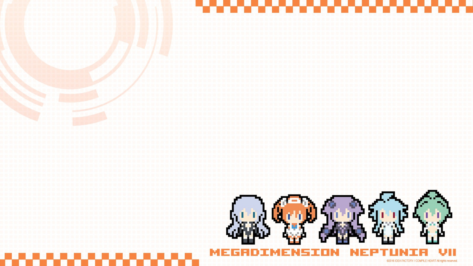 ilustrace, videohry, anime, anime dívky, text, Pixelů, 8 bitů, Hyperdimension Neptunia, Neptune Hyperdimension Neptunia, Blanc Hyperdimension Neptunia, Vert Hyperdimension Neptunia, Noire Hyperdimension Neptunia, značka, Megadimension Neptunia VII, tvar, čára, představení, font, produkt, diagram