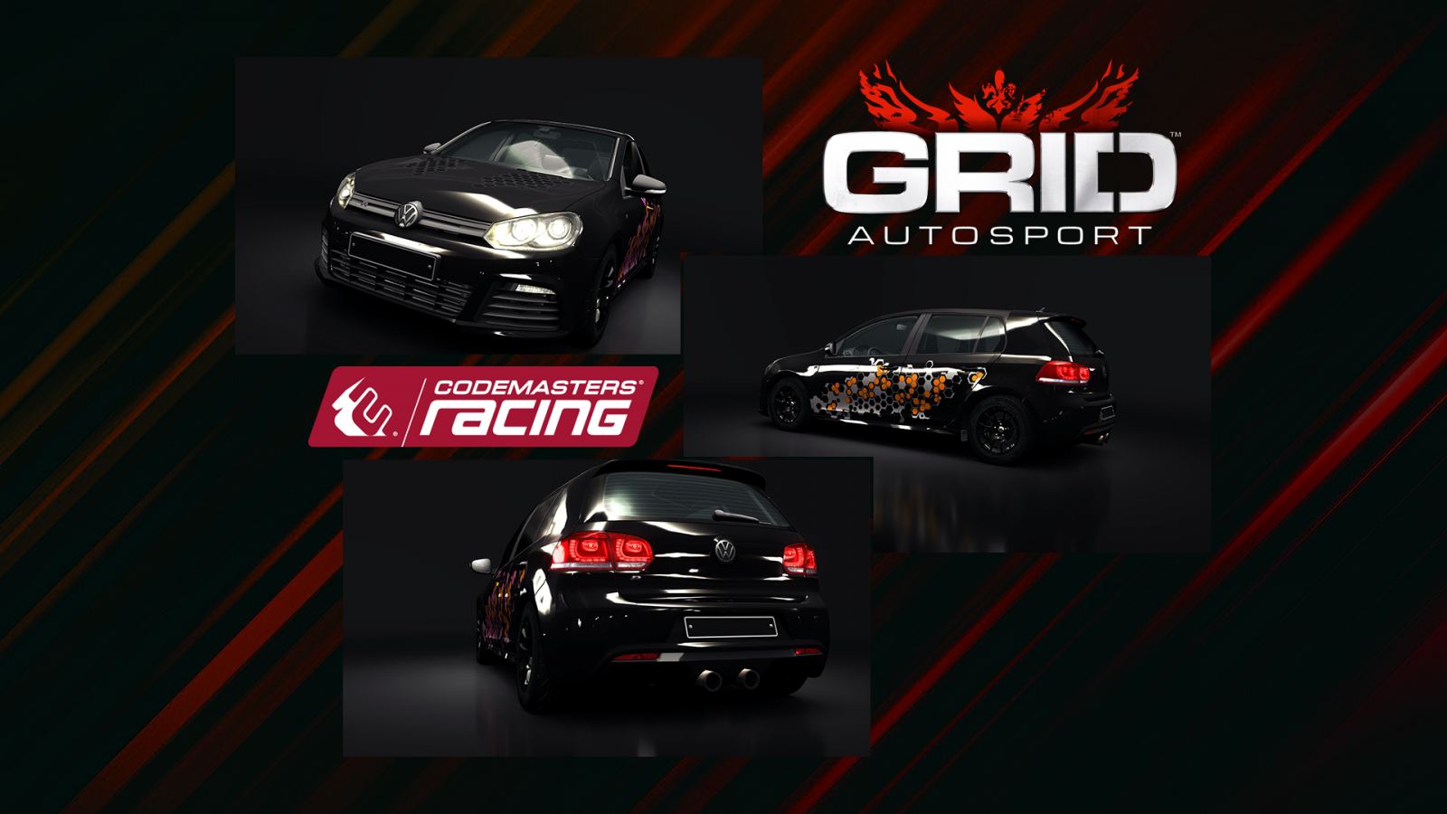 auto, vozidlo, sportovní auto, závodění, počítačová hra, Golf GTI, grid autosport, Racing Club, Snímek obrazovky, automobilového designu, automobil make, model auta, font