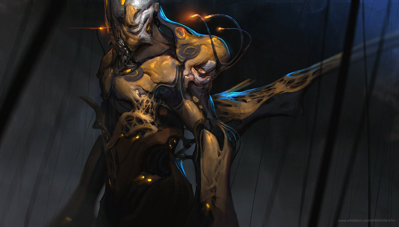 arte digitale, opera d'arte, concept art, statua, mitologia, Milan Nikolic, oscurità, immagine dello schermo, personaggio fittizio