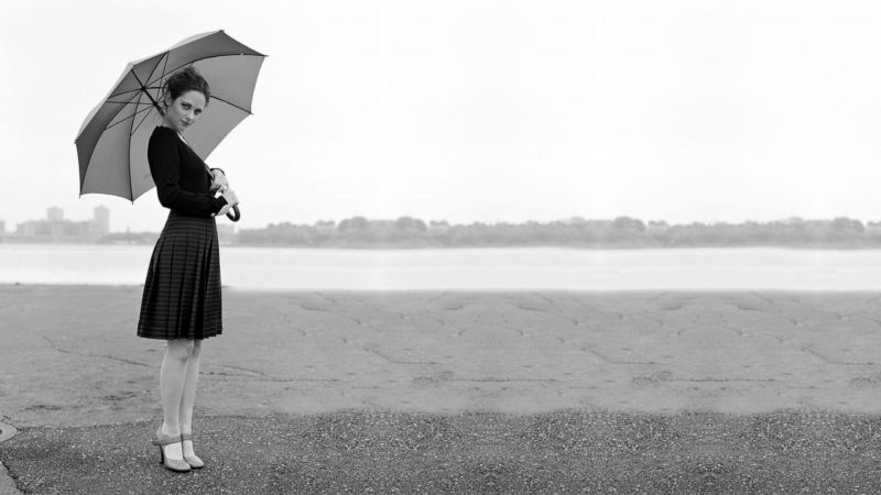 bílý, Černá, černobílý, šaty, Zooey Deschanel, fotografie bílý, Černá, černobílý, šaty, Zooey Deschanel, fotografie