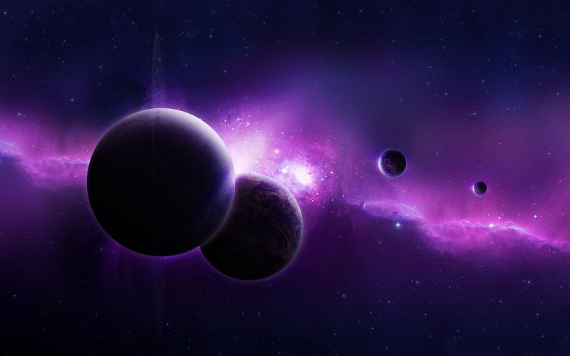 digitální umění, galaxie, planeta, nachový, 2560x1600 px, Měsíc digitální umění, galaxie, planeta, nachový, 2560x1600 px, Měsíc