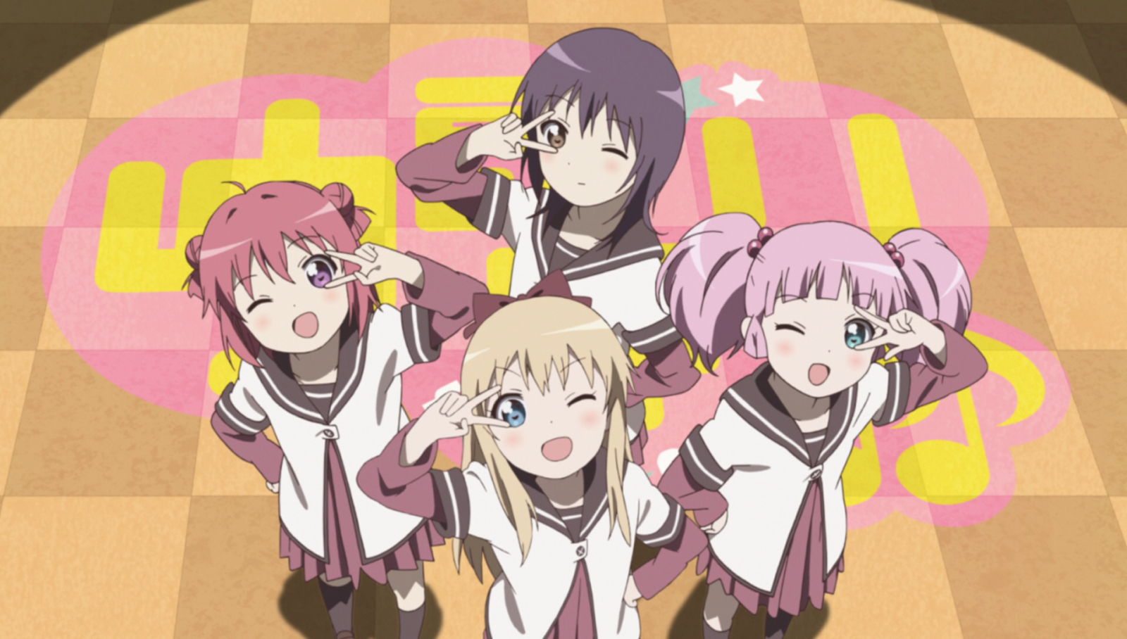 ilustrace, anime, anime dívky, kreslená pohádka, Yuru Yuri, Akaza Akari, Kyoko Toshino, Yoshikawa Chinatsu, Funami Yui, mangaka