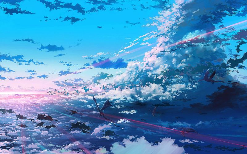 ηλιακό φως, τέχνης φαντασίας, anime, ουρανός, παγωνιά, δράκων ηλιακό φως, τέχνης φαντασίας, anime, ουρανός, παγωνιά, δράκων