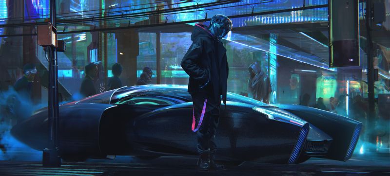 Nikola Sinitsa,Obra de arte,Ciberpunk,ciencia ficción,vehículo,coche