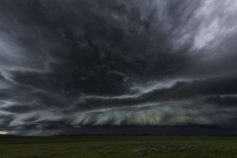 nebe, mrak, atmosféra, bouřka, kupa, horizont