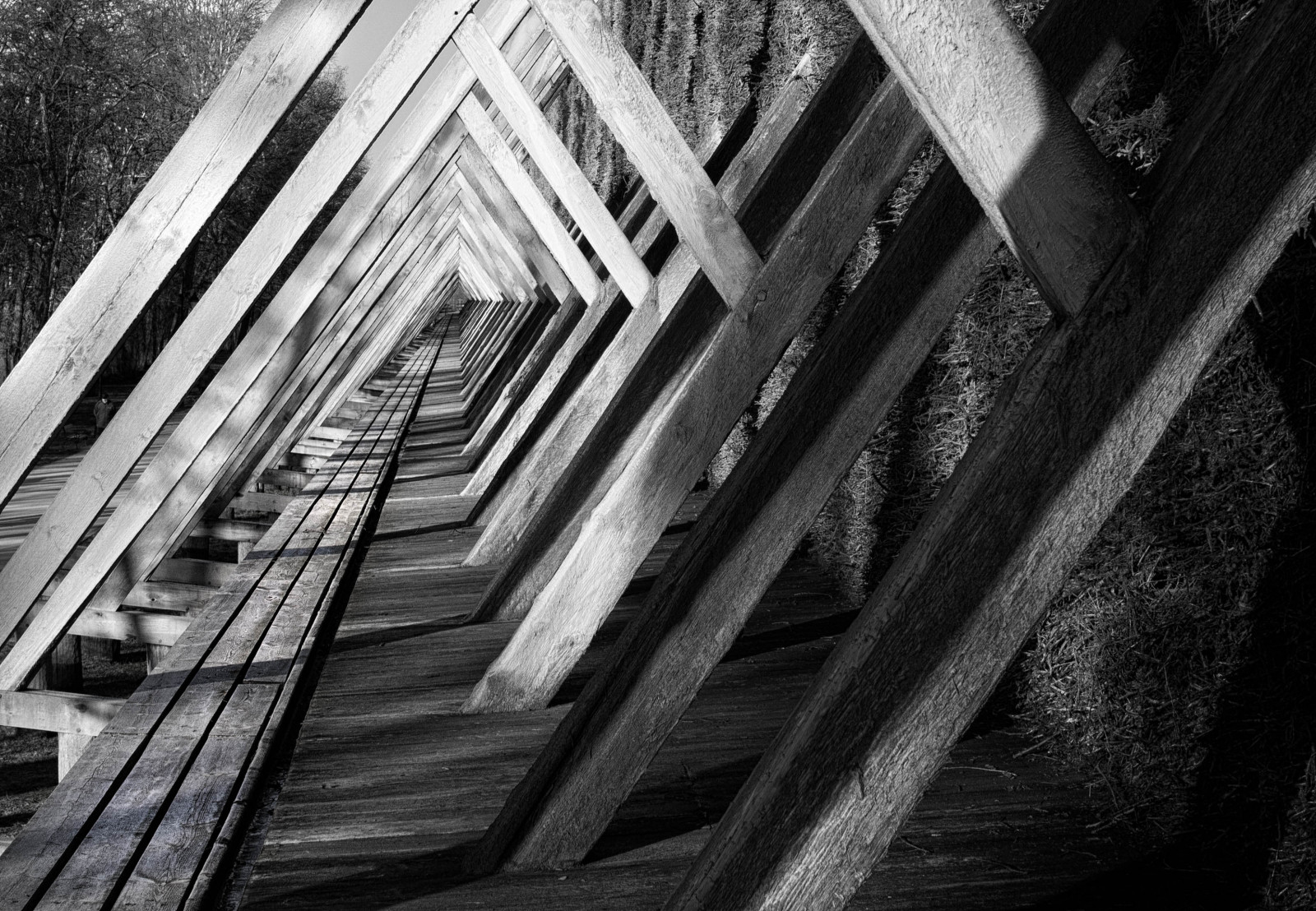 Černá, černobílý, architektura, budova, fotografování, dřevo, symetrie, textura, Polsko, struktura, úhel, světlo, tělesné, čára, polska, Černý a bílý, monochromatické fotografování, denní osvětlení, Ciechocinek, graduationtower, stock photography