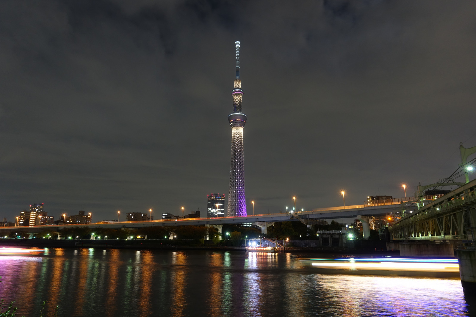 Japan, by, bybilledet, nat, arkitektur, afspejling, skyline, skyskraber, aften, tårn, bro, Sony, skumring, Tokyo, Jp, Skytree, Asakusa, belyst, belysning, Zeiss, RX100, milepæl, Tokyo Skytree, rx, rx100m4, rx100mark4, imiyabi