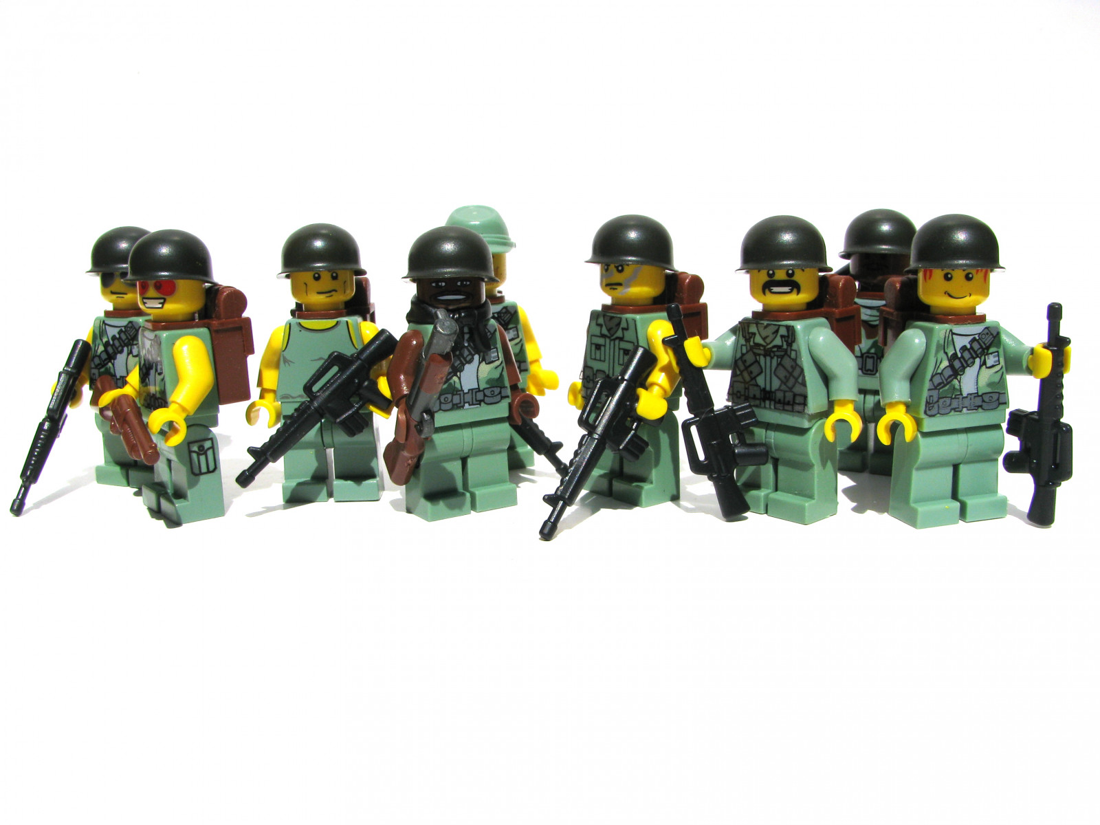 soldaat, ons, LEGO, Vietnam, Amerikaans, Afdeling, 101ste, parachutist, BrickArms