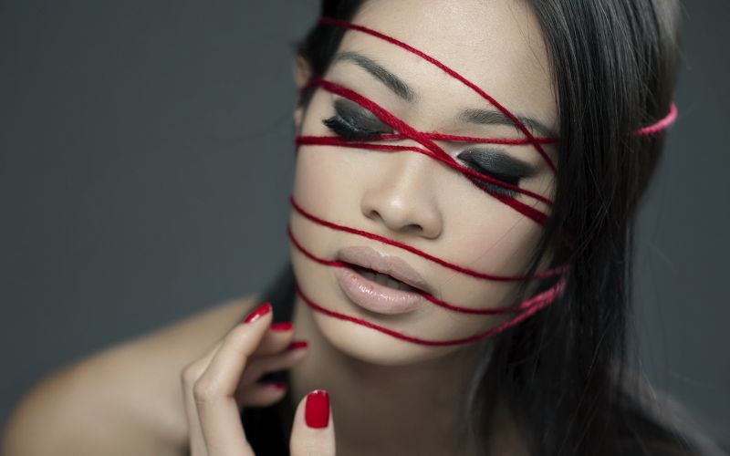 tvář, ženy, model, portrét, Černá, brýle