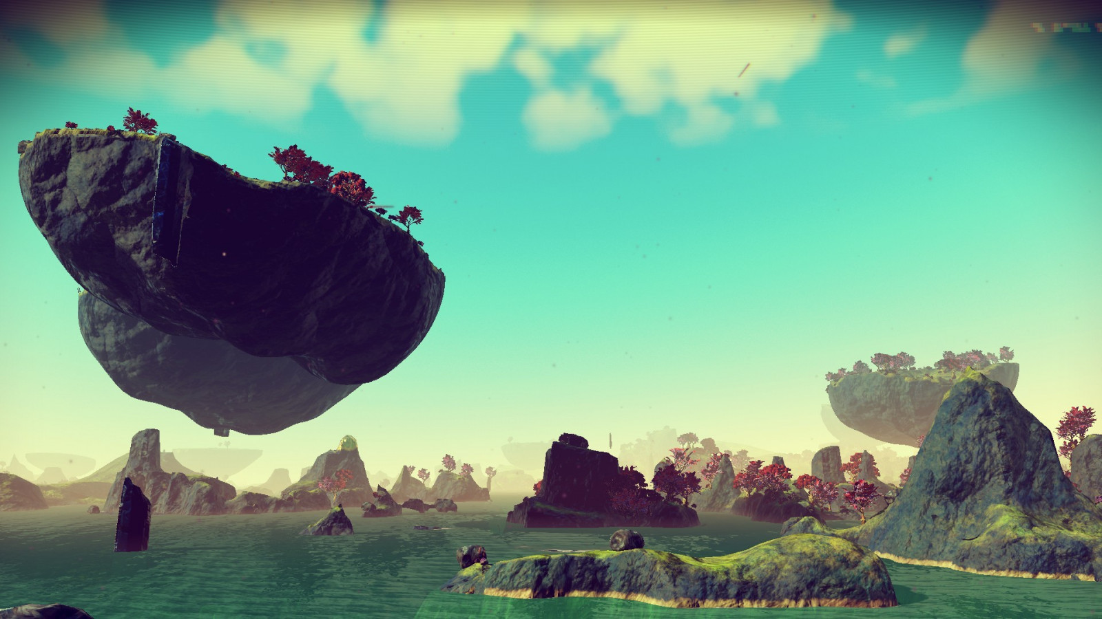 computerspil, hav, planet, afspejling, morgen, rumskib, Ingen Mands Sky, blomst, skærmbillede, computer tapet, atmosfære af jord