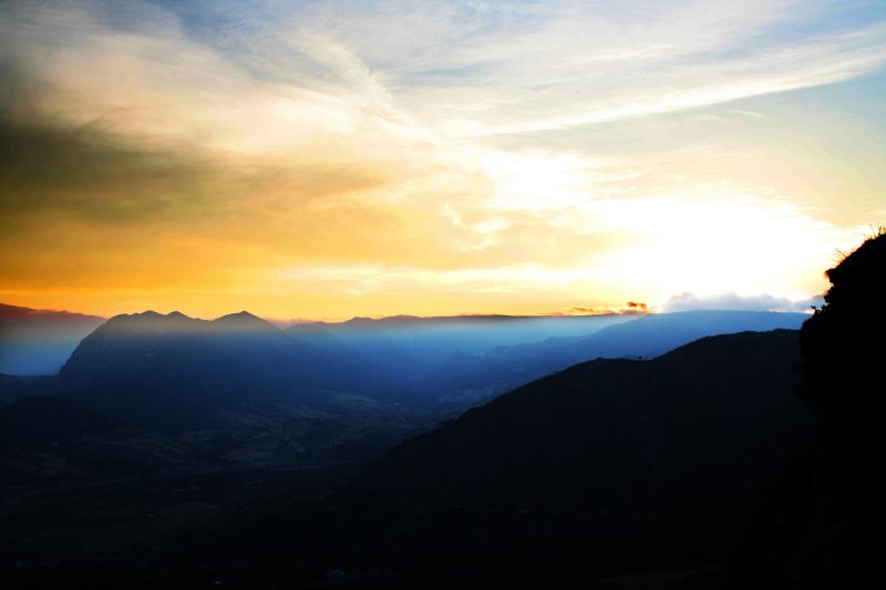 sunlight, mountains, sunset, hill, sky, Italy sunlight, mountains, sunset, hill, sky, Italy