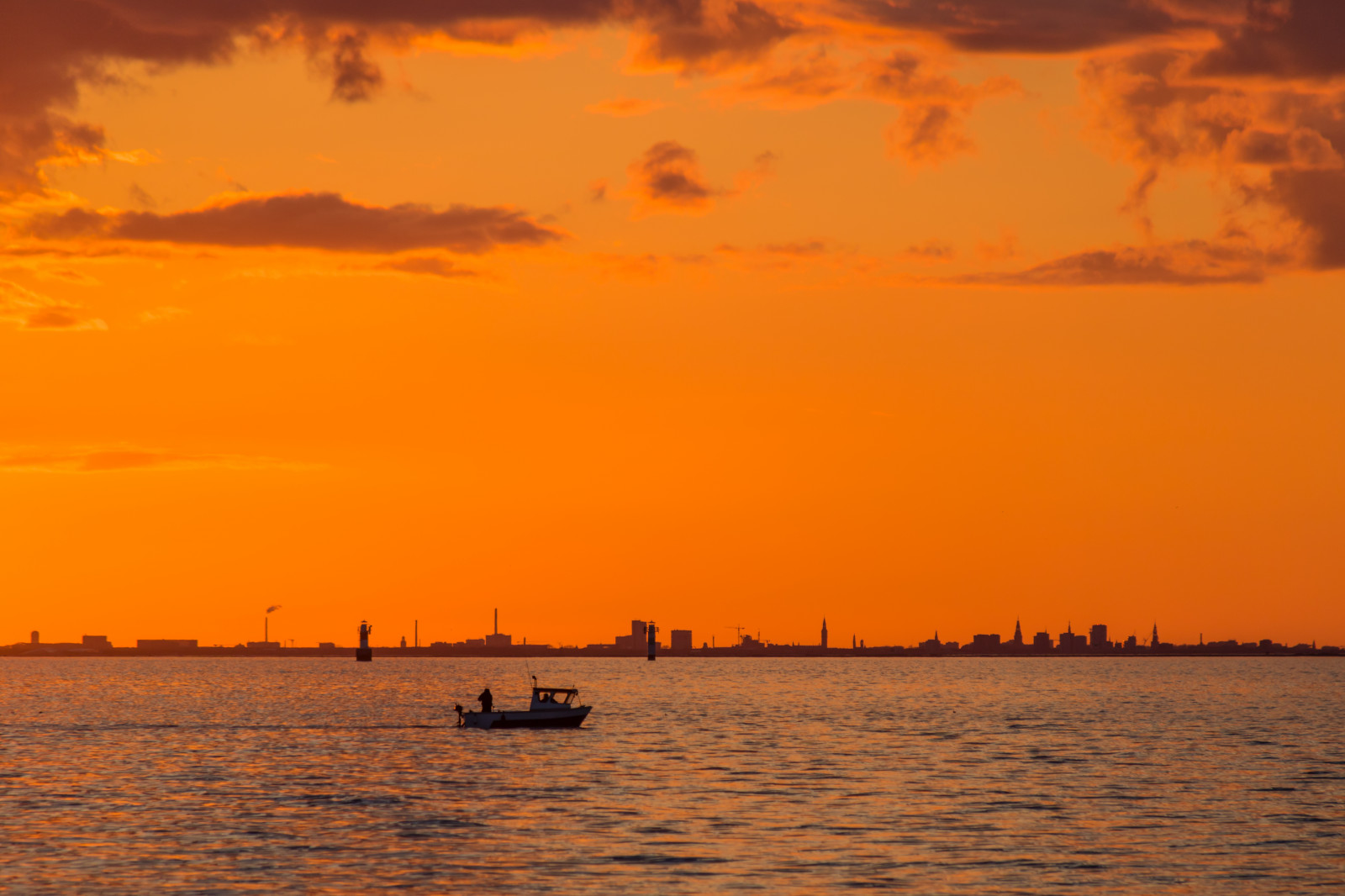 Wallpaper sunset, sea, bay, shore, reflection, sky, sunrise, evening