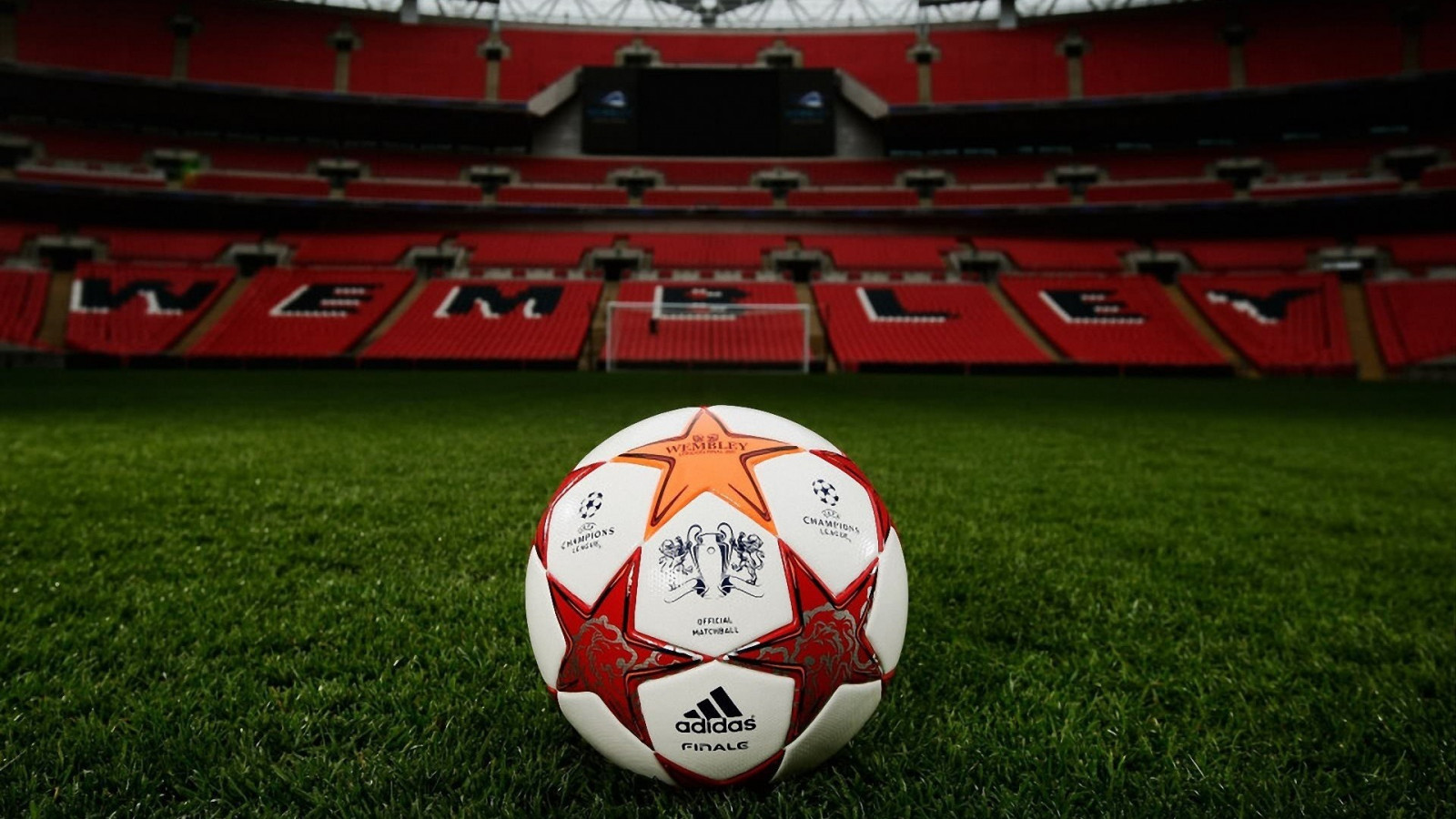 Červené, adidas, fotbal, stadión, míč, struktura, aréna, kop, Wembley, Fotbal, hráč, 1920x1080 px, fotbalista, sportovní vybavení, sportovní dějiště, fotbalový stadion specifické, basebalové hřiště