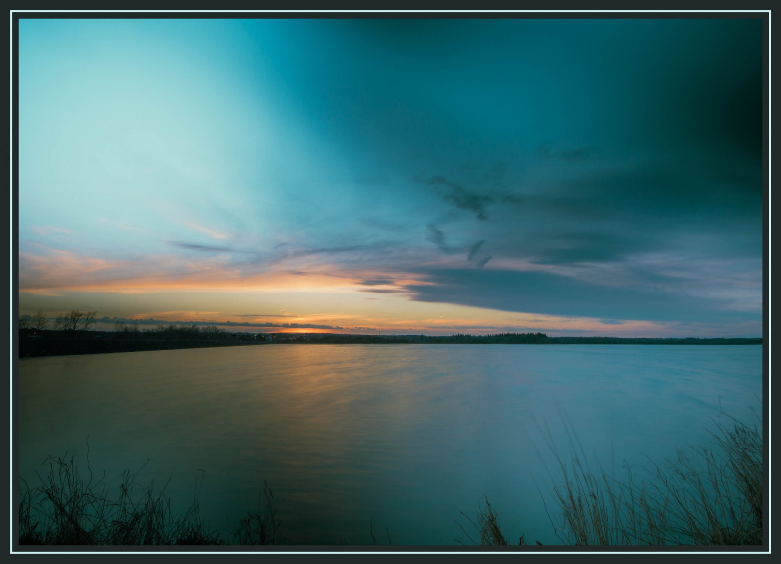 západ slunce, slunce, jezero, Ontario, voda, Krásná, krása, Kánon, rebel, jaro, sigma, duben, Orangeville, klidný, bluehour, t4i, Ostrovlakeconservationarea, breathtakinglandscapes, vegetarian6