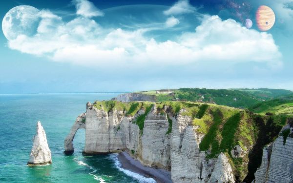 sea,bay,water,clouds,cliff,coast