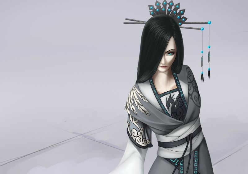 fantasy art, anime, artwork, black hair, clothing, woman fantasy art, anime, artwork, black hair, clothing, woman