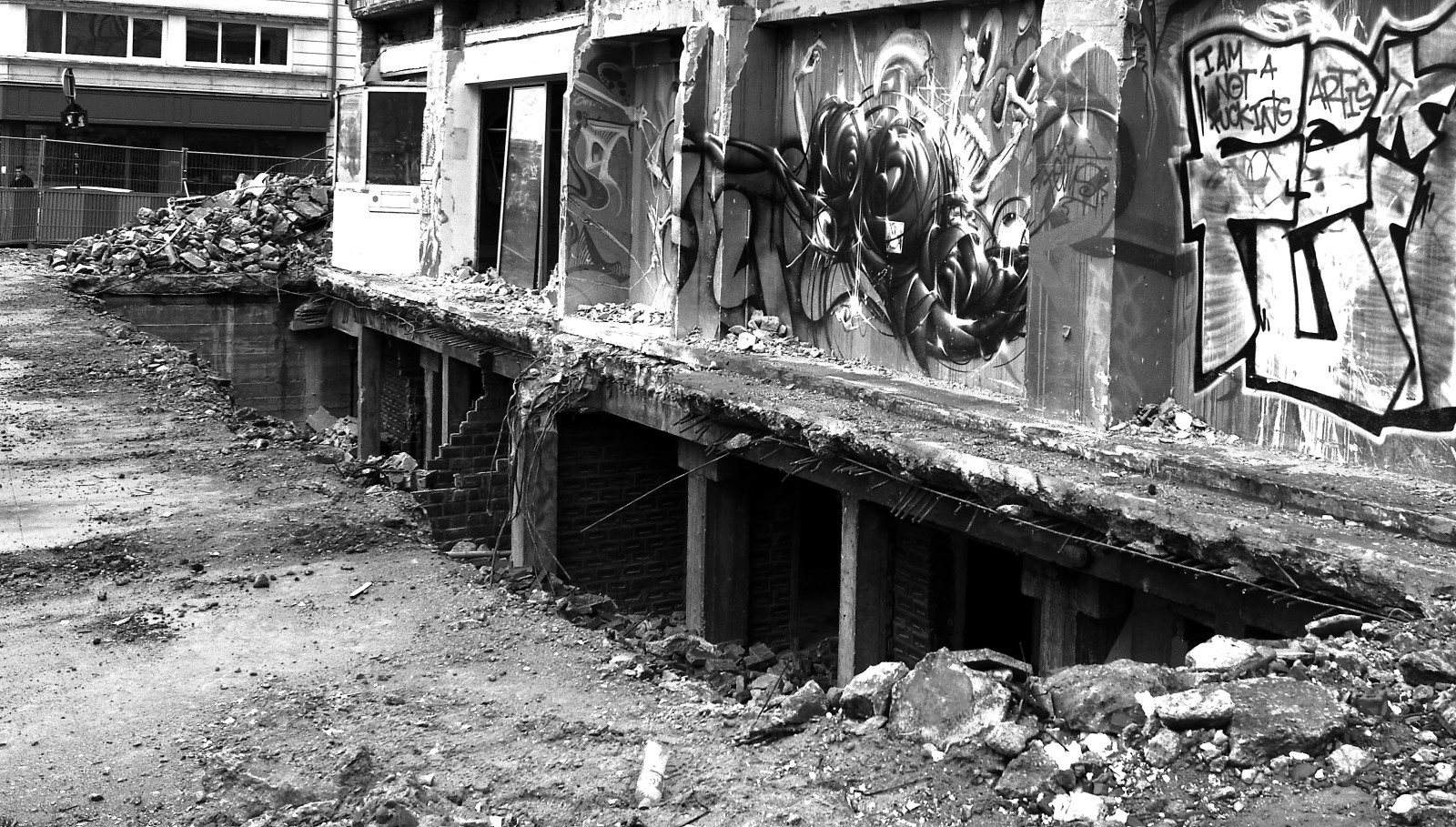 Černá, černobílý, ulice, městský, Dům, Paříž, zničení, Noir, strom, Street View, litovat, immeuble, noiretblanc, blackandwithe, photoderue, fasáda, paris13, photopascalcolin, Černý a bílý, monochromatické fotografování, Tour13, Lelongdelatour13