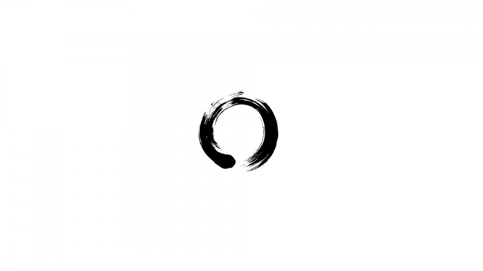 Wallpaper 1920x1080 px, black, circle, enso, minimalism, zen