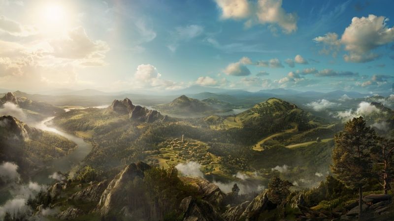slunečnímu záření, krajina, fantasy umění, kopec, Příroda, nebe slunečnímu záření, krajina, fantasy umění, kopec, Příroda, nebe