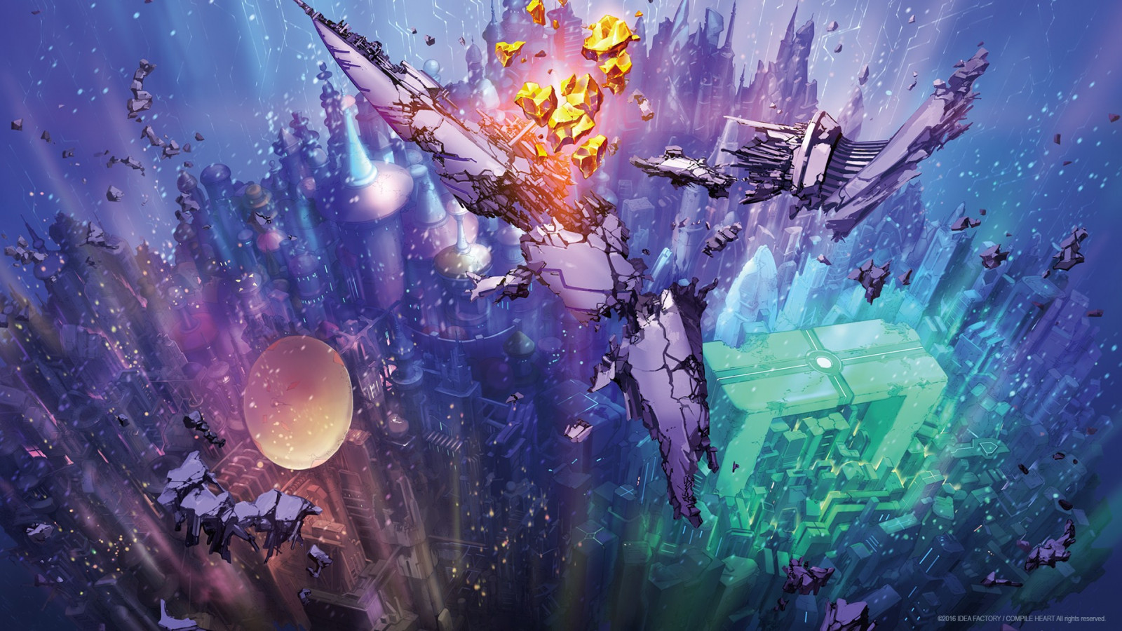 anime, prostor, Pod vodou, Hyperdimension Neptunia, Megadimension Neptunia VII, Snímek obrazovky, počítač tapeta, zvláštní efekty, vesmír