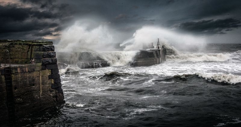 moře, voda, Skála, Příroda, bouřka, vodopád moře, voda, Skála, Příroda, bouřka, vodopád