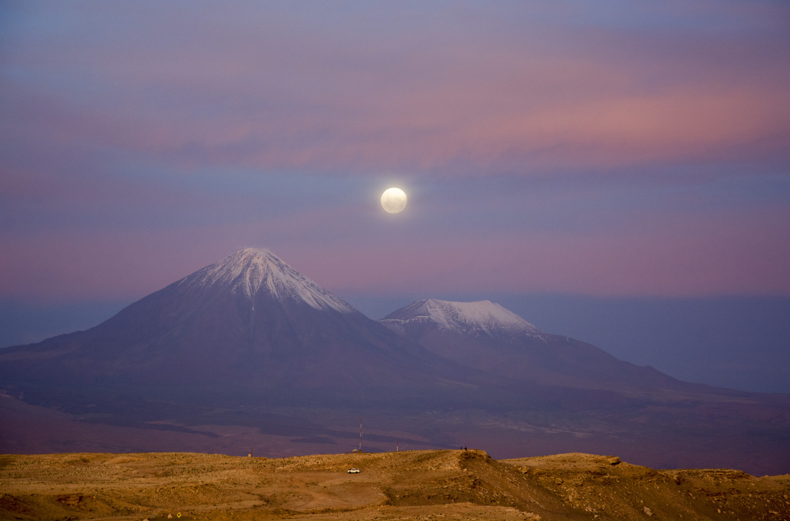 ภูเขาไฟ, ภูเขาไฟ, Licancabur, atacama, ชิลี, ลูน่า, ดวงจันทร์, llena, เต็ม, นักวิเคราะห์ anochecer, พระอาทิตย์ตก, desierto, ทะเลทราย, ซาน, pedro, ซูโดเมรา, ใต้, อเมริกา, โคโยตี้, Mirador