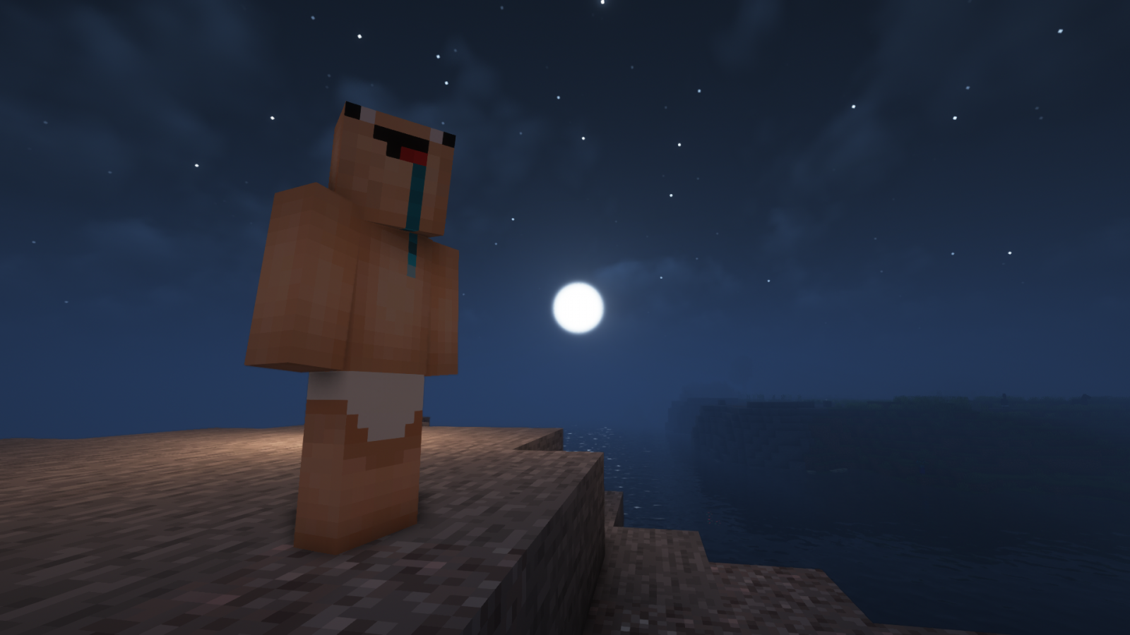 Wallpaper Minecraft, shaders, Aestheticc Meme, video games, Moon